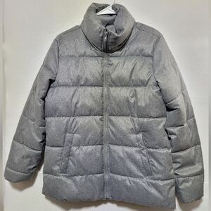 OLD NAVY PUFFER JACKET WOMEN'S GRAY HIGH NECK COLLAR SIZE S